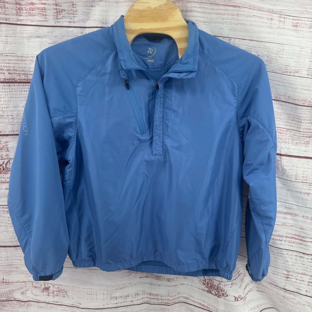 Zero Restriction Tour Series Windbreaker Jacket Mens Large Blue Quarter Zip Golf